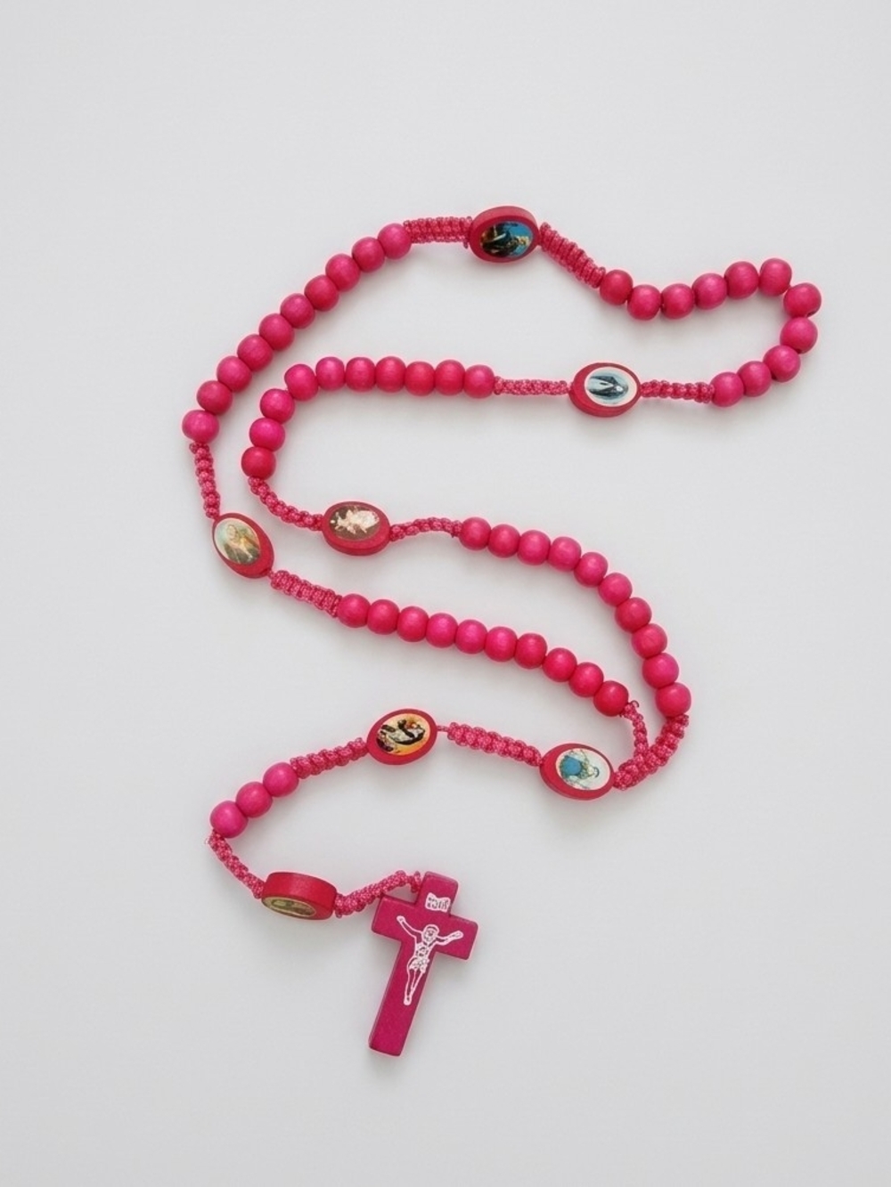 New Pink Rosary Necklace - Religious Beaded Accessory